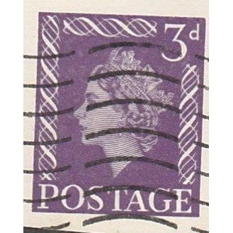 Postal Stationary. 3d Purple. QEII. Pre-decimal, Printed Postcard