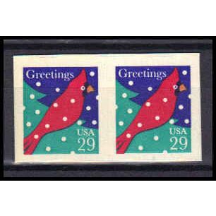 2874 29c Cardinal Fine MNH BPS Hor Pair V4967