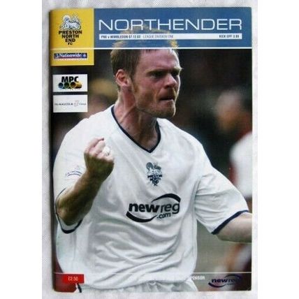 2002 programme Preston North End v. Wimbledon