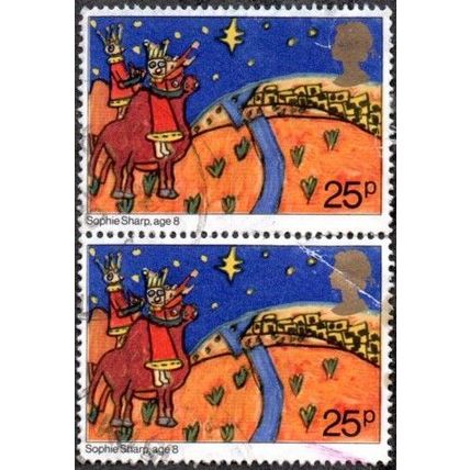 1981 Christmas, Childrens Pictures. 25p Value. Thjree Kings. Fine Used Pair