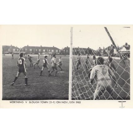 Worthing FC vs Slough 1983 Football Clubs Match Real Photo Postcard