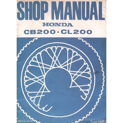 HONDA CB200 CL200 SHOP MANUAL 1974 MOTORCYCLE 98 PAGES IN ENGLISH