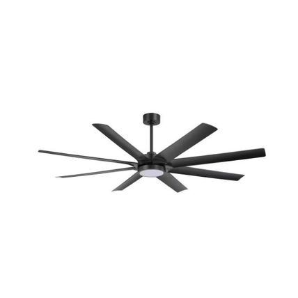 Breezary Archer 72" Integrated LED Indoor Matte Black Fan with Light & Remote