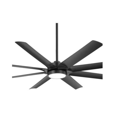 Breezary Archer 72" Integrated LED Indoor Matte Black Fan with Light & Remote