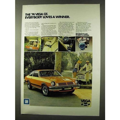 1974 Chevrolet Vega GT Ad - Everybody Loves Winner