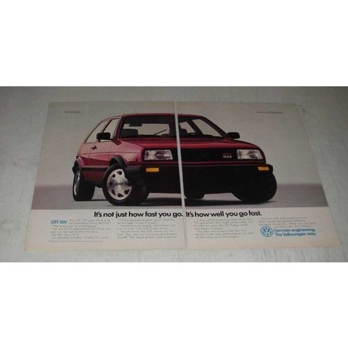 1988 Volkswagen GTI 16V Car Ad - How Well You Go Fast