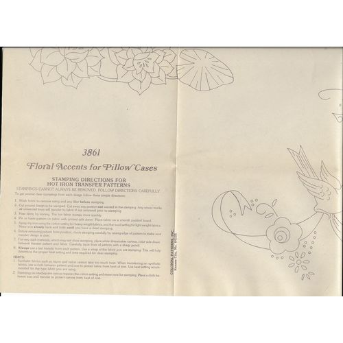 Aunt Martha’s Hot Iron Transfers 3861 Floral Accents Pillow Cases Uncut
