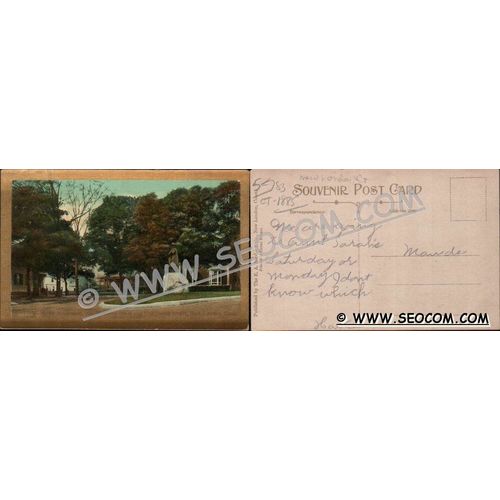 CT New London Postcard Winthrop Monument Cor Bulkeley Place & Hempstead St~1885