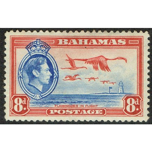 Bahamas 1938 Flamingoes in Flight 8d Ultramarine and Scarlet SG160 MM