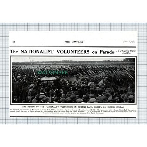 C4882) Nationalist Volunteers Phoenix Park Dublin World War One - 1915 Clip
