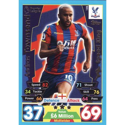 Match Attax 2017/2018 105 Andros Townsend Crystal Palace