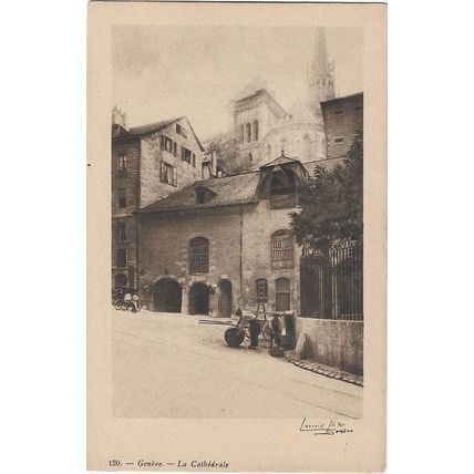 Switzerland circa 1905 Geneva Cathedral