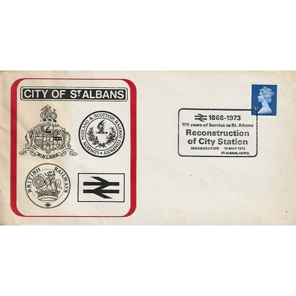 GB 1973 St Albans Station Reconstruction special cover & pm
