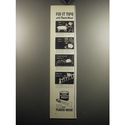 1957 Plastic Wood Ad - Fix-it tips with Plastic Wood Table Leg Loose?