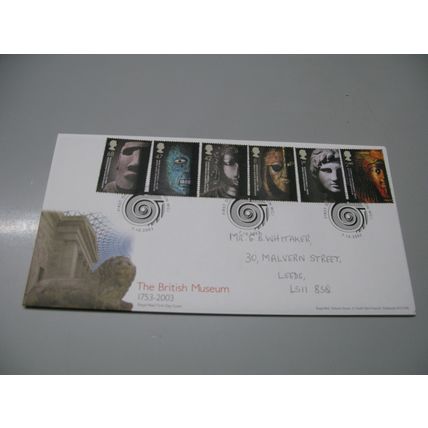 2003 GB Cover / FDC - British Museum iconic Masks / Face coverings