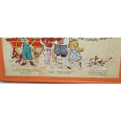 VTG Fisher Price Music Box Radio Tote A TuneT he Candy Man Wind Up Orange 1978