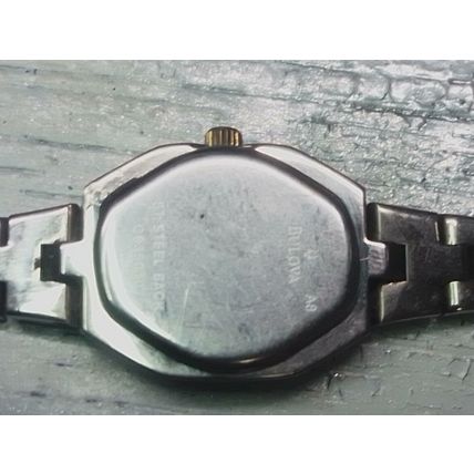 Caravelle by Bulova Watch Women Silver Gold Tone Octagon 45L54 New Battery 7"
