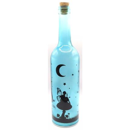Fairy Blue LED Glass Bottle 30 CM - Great Gift Day Home Decor Ornament