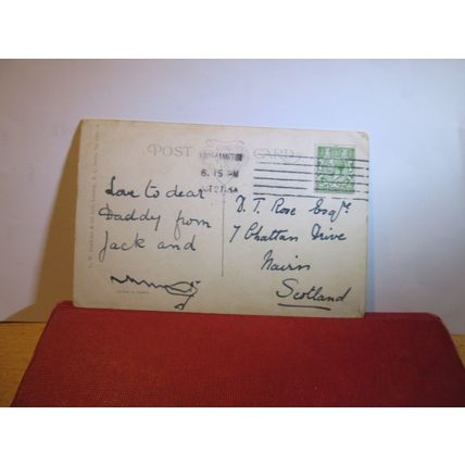'JACK & PEGGY. by A E Kennedy used antique postcard by C W Faulkner 1913 pm =