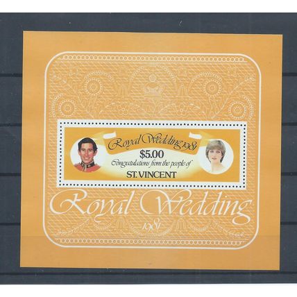 St Vincent stamps. 1981 Royal Wedding minisheet MNH (J862)