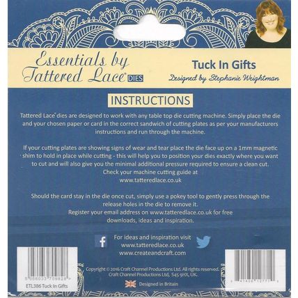 Tattered Lace. Tuck In Gifts Die Set. Die Cutting Cardmaking Scrapbooking Crafts