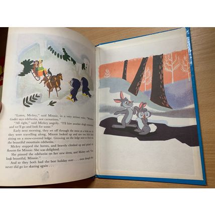 1969 WALT DISNEY "MICKEY & MINNIE AT SAINT MORITZ" UK HARDBACK BOOK (LL) ref:BRA