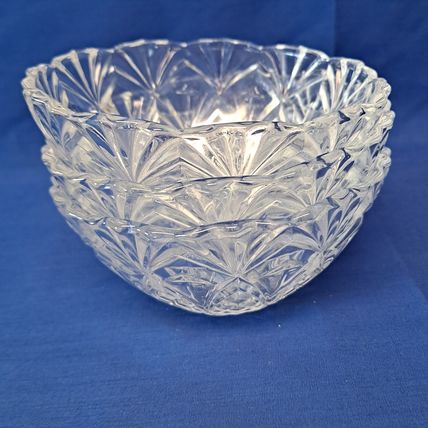 Lot 3 PASARI Indonesia GLASS Fruit/Dessert BOWLS Candy Dish PSY3