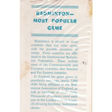 The Right Way To Play Badminton by Cyril Rangecroft. Ref: B1646
