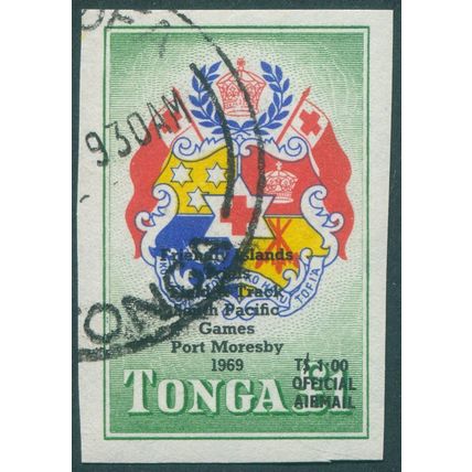 Tonga 1968 1p on £1 South Pacific Games imperf Official SGO34 used