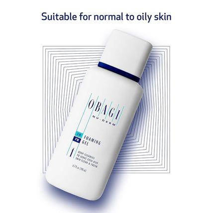 Obagi Nu-Derm Foaming Gel for Face – Hydrating Cleanser with Aloe Vera – Deep-Cl