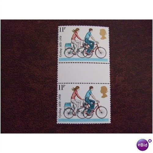1978 GB Modern Bicycles gutter pair unused mint stamps