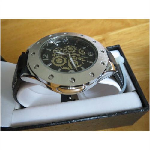 Sheffield Skeleton Men's Watches Black dial leather band