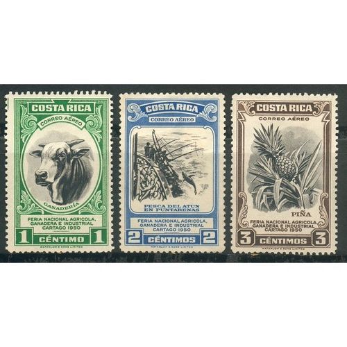 Costa Rica 1950 - SG488-490 - Air - National Agriculture & Industries - MH