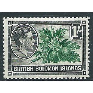 Solomon Islands 1939 SG68 1/- Green & Black Mounted Mint ... .