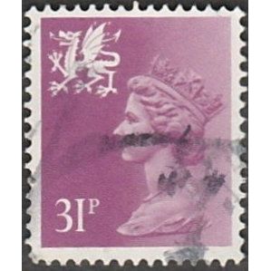 1971-92 Wales Regional Machin Definitives, 31p. Value.Bright Purple. Good Used