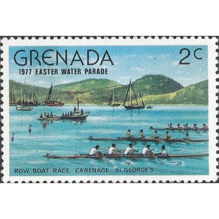 GRENADA, SEA, Easter Water Parade, boat race, blue 1977, 2c