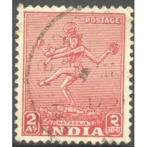 India 1949 - SG 313 - 2a red - Nataraja - used 5