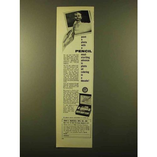 1958 Marshall's Photo-Oil Color Pencils Ad - Paint
