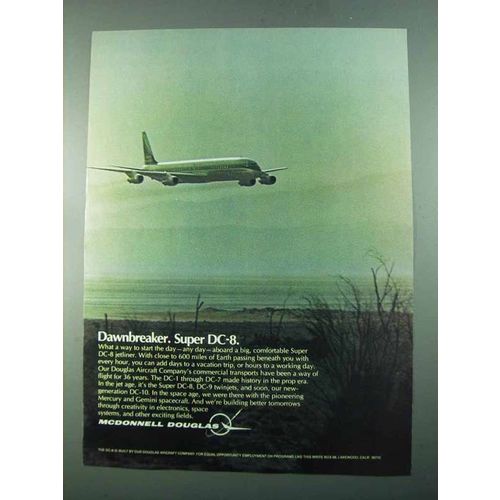 1969 McDonnell Douglas Super DC-8 Jet Ad - Dawnbreaker