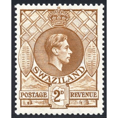 Swaziland KGVI 1938 2d yellow brown Perf 13½x13 Mounted Mint MM SG 31 Sc30 stamp