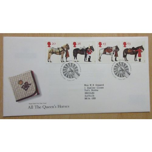 1997 The Queen;s Horses FDC Royal Mail Cover Bureau Postmark