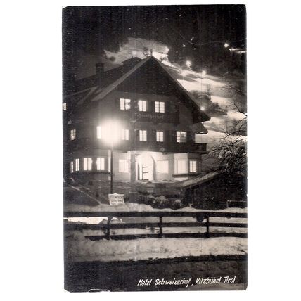 HOTEL SCHWEIZERHOF, KITZBUHEL, SWITZERLAND. used vintage postcard RP 1960s =