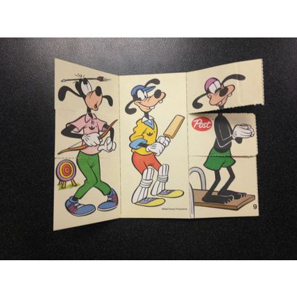 Vintage 1985 Sport Goofy Action card Post cereal sports trivia walt disney bowl