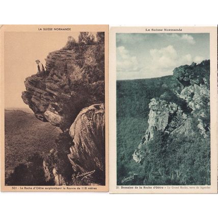 Suisse Normande La Roche d Oetre 2x Antique French Postcard s