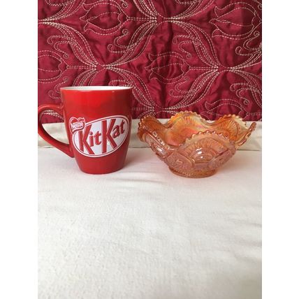 Small Iridescent Marigold Carnival Glass Bowl