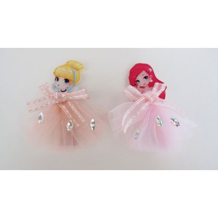 Two childrens princess fairy tale doll dress alligator hair clip barrettes