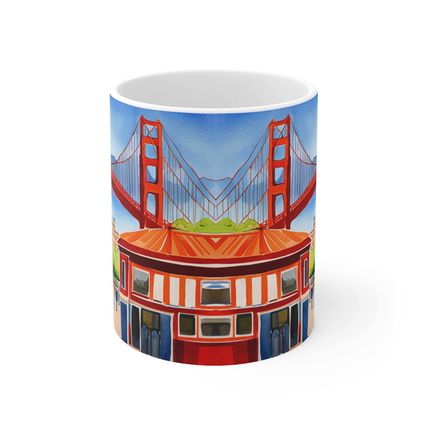 At the Cafe Golden Gate Bridge California #22 Mug Ceramic Coffee Mug 11oz