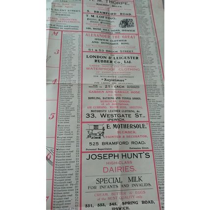 antique vintage the "handy" map and street guide ipswich adverts 20s 30s 40s vtg