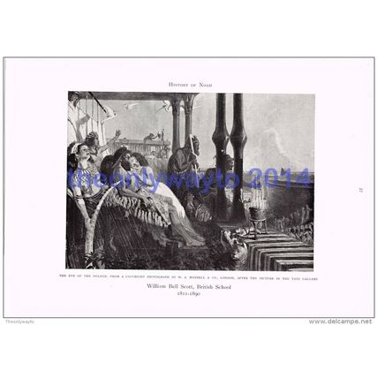 EVE OF THE DELUGE, WILLIAM BELL SCOTT, BOOK ILLUSTRATION, 1905