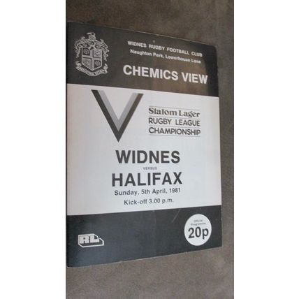 1981 Rugby Football League Programme - Widnes v Halifax